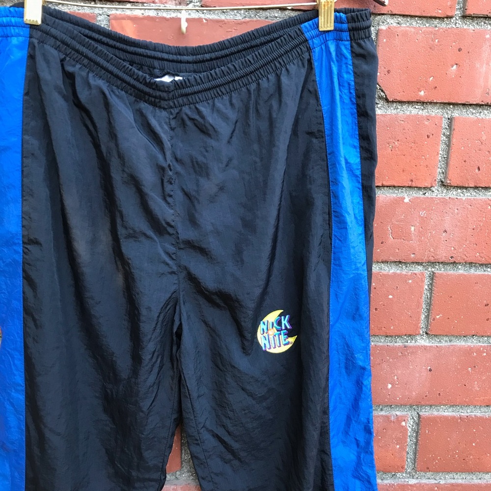 Vtg Nick At Night Long Black/Blue Workout Pants